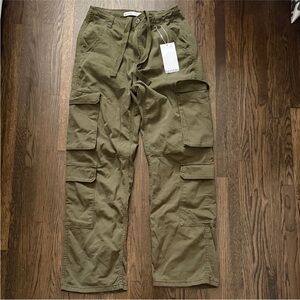 Bershka Men's Khaki Cargo Pants